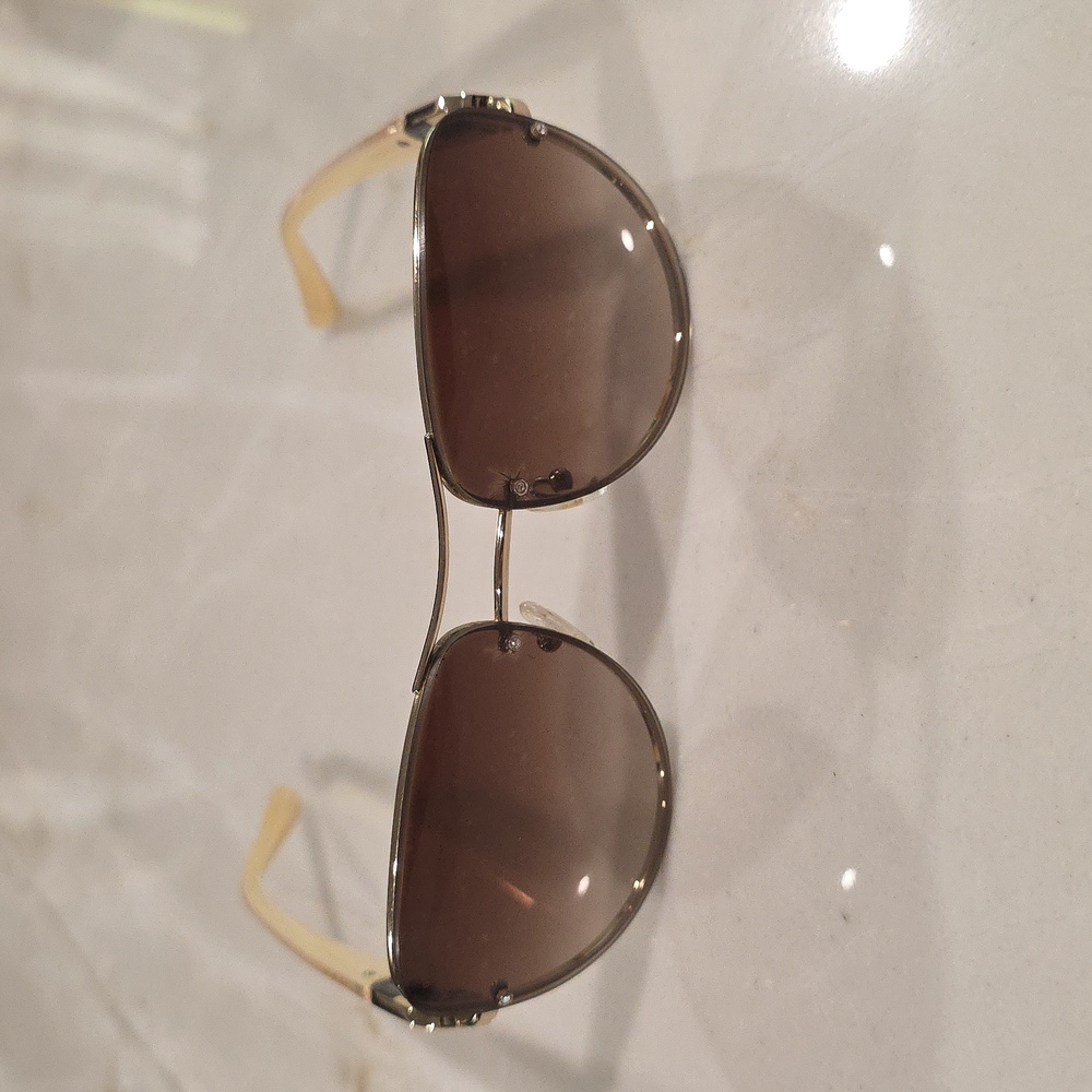 Bvlgari 6053 Pilot Ivory Gold with brown polarized sunglasses